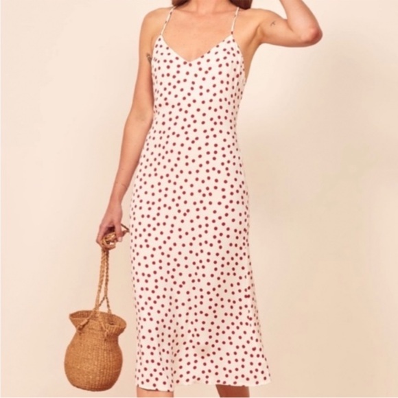 THE REFORMATION Kat Dress Polka Dot Summer Dress - Picture 3 of 9